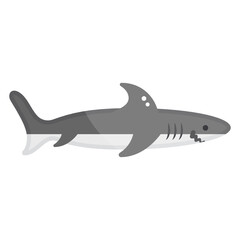 
Shark icon in flat design, editable vector 
