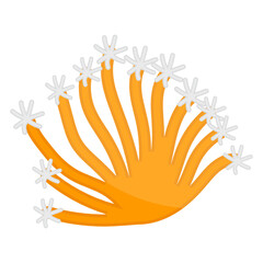 
Underwater marine plant, flat design of aquatic shrub icon

