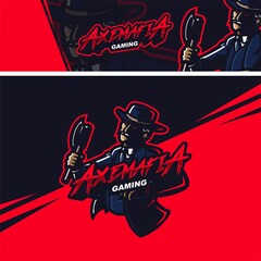 axes mafia/gangster premium mascot logo template