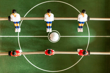 close up table football soccer game