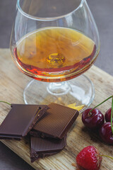 cognac fruit glass chocolate