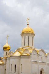 Trinity-Sergius Lavra in Sergiev Posad in summer on a cloudy day