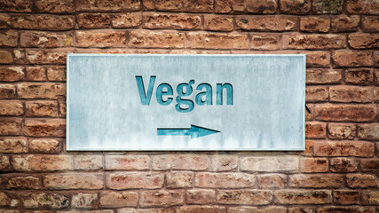 Fototapeta premium Street Sign to Vegan