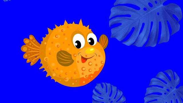 animation, tropical fish that can inflate like a balloon