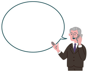 スーツ　男性　シニア 提案　立っている　空欄　セリフ
