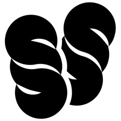 
French bread loaf of baguette icon in solid style 
