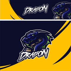 sea dragon premium mascot logo template