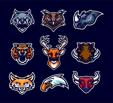 animal premium mascot logo template collection
