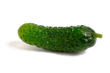 Fresh vegetable, cucumber on a white background in an isolate with shadows.