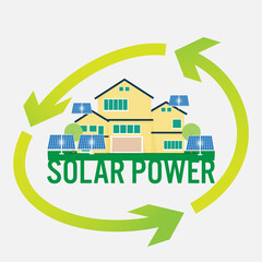 Solar energy with house for clean energy