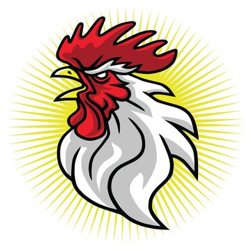 Angry Rooster Mascot Logo Premium Design Vector Illustration