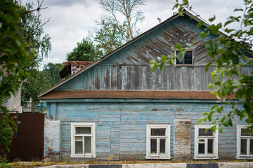 wooden house in the village