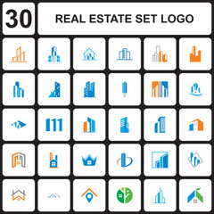 real estate set logo , building set logo