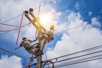 The lineman used tie stick to carve the tie wire used to wrap the electrical wires attached to the...