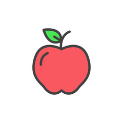 Apple outline icon. Color vector icon.