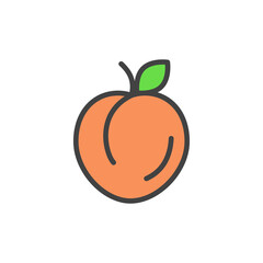 Peach line icon. Outline vector sign. Linear pictogram isolated on white. Logo illustration. Color vector icon.