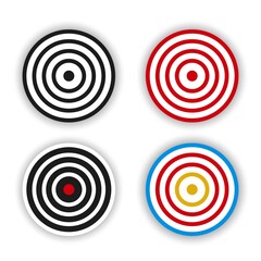 set of target icon vector design. flat design illustration of dartboard