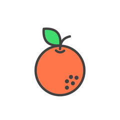 Orange outline icon. Color vector icon.