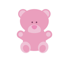 Teddy bear icon. Bear toy vector. Pink toy bear vector design. China toy icon. 