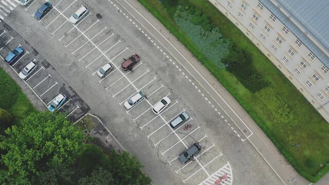 Aerial survey Wroclaw, Poland, Drone view, parking, Poland bird's eye view, drone view
