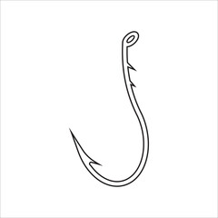  Fishing Hook outline icon vector