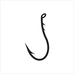  Fishing Hook outline icon vector