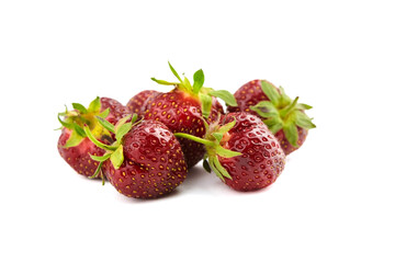 Strawberries isolated on white background. Red ripe berries