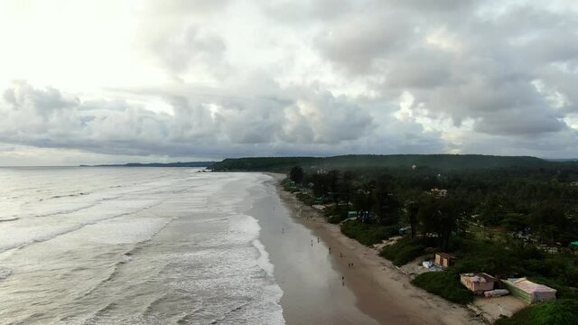 Arambol beach at munson time, Goa, India