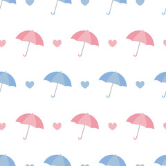Fototapeta na wymiar Cute umbrella seamless pattern vector on isolated white background. 