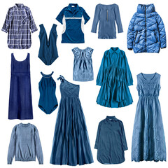 Blue clothes isolated