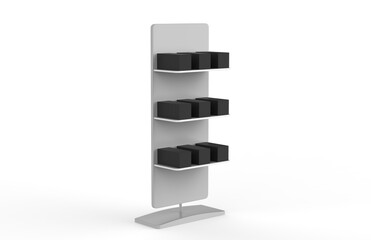 Display stand, retail display stand for product , display stands isolated on white background. 3d illustration