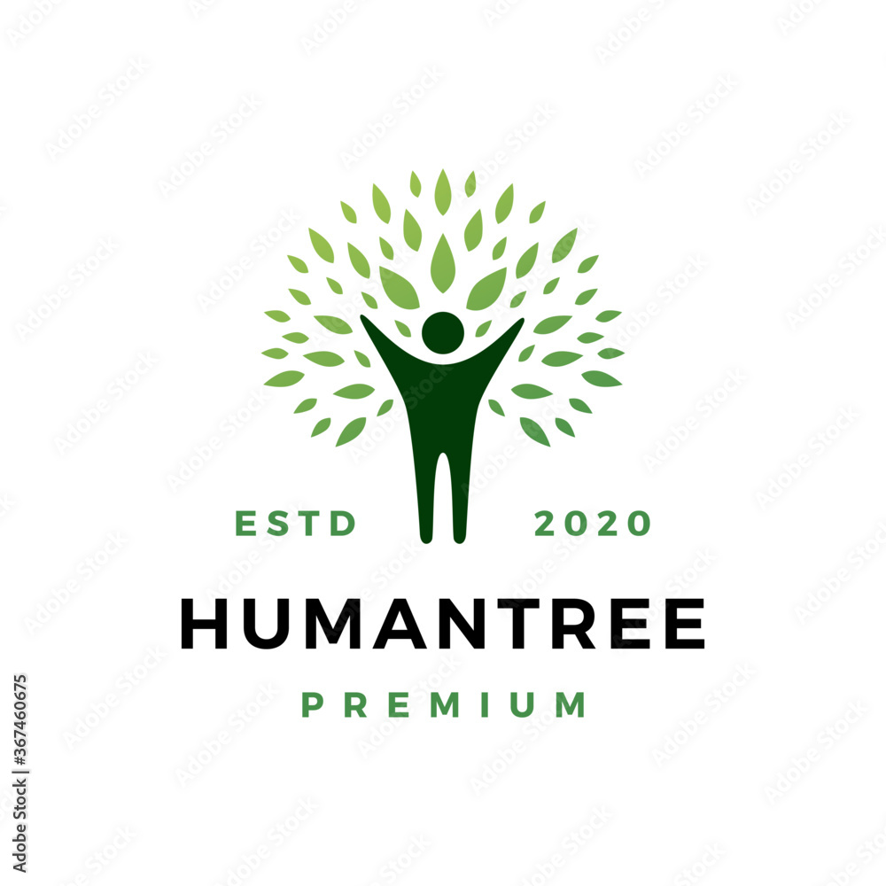 Wall mural human tree logo vector icon illustration