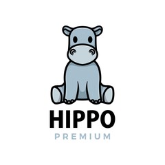 Obraz na płótnie Canvas hippo thumb up mascot character logo vector icon illustration
