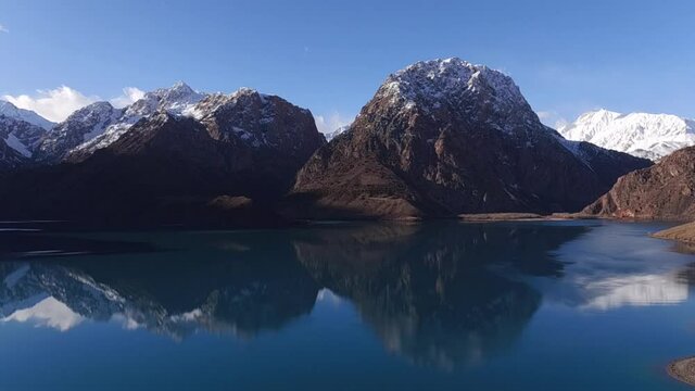 Iskanderkul mountain lake in Tajikistan two
