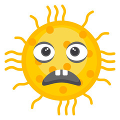 
Flat icon of coccus microorganism, scary bacterial phrase 
