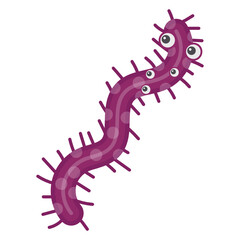 
Worm like structural bacteria, flat icon of shigella microbe  
