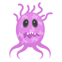 
Flat icon of mold bacteria, scary microgranism 
