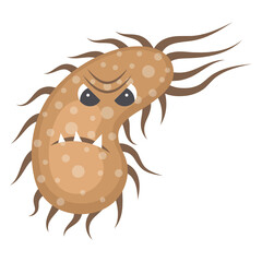 
Flat icon of salmonella bacteria, protozoan organism 
