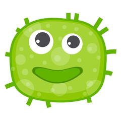 
Flat icon of coccus microorganism, scary bacterial phrase 
