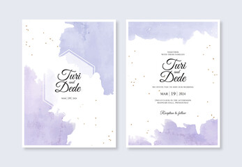 Beautiful watercolor splashes for wedding invitation card templates