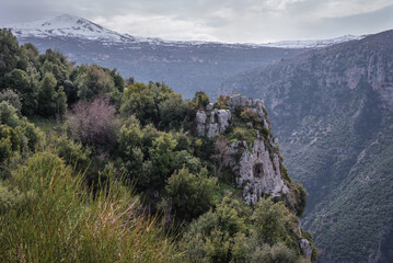 Fototapeta na wymiar View on the Kadisha Valley also spelled as Qadisha in Lebanon