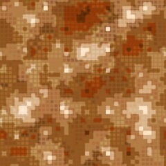 Military camouflage seamless pattern. Urban digital pixel style.