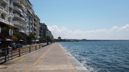 Obraz premium Clip of the port and seafront of Thessaloniki in Greece