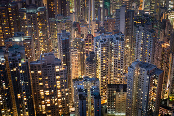 Fototapeta na wymiar Overhead view of Hong Kong apartment buildings