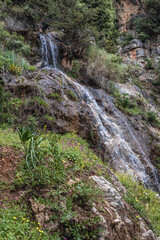 Waterfall near Monastery of Our Lady of Qannoubine in Kadisha Valley also spelled as Qadisha in Lebanon