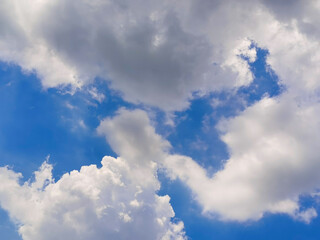 Naklejka na ściany i meble Beautiful abstract cloud and clear blue sky landscape nature, blue background