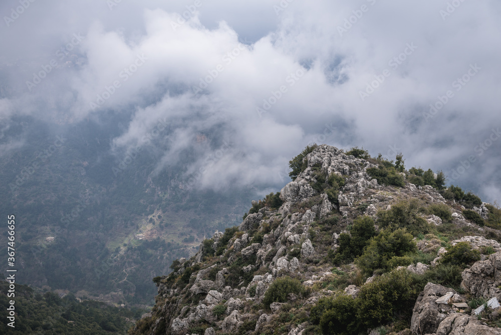 Wall mural Kadisha Valley also spelled as Qadisha seen from BLouza village in Lebanon