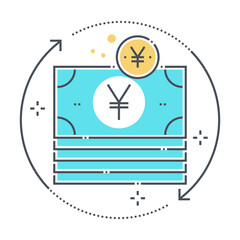 Budget related color line vector icon, illustration