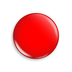 Red badge vector realistic button mock up isolated push blank graphic illustration