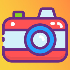
A design of camera vector in editable flat style 
